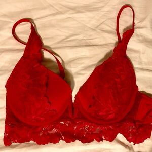 Elegant Red Lace Bra